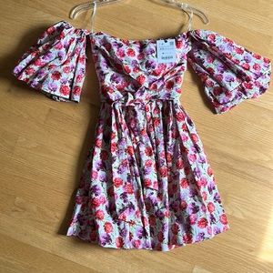 NWT Zara Floral print off-the-shoulder dress